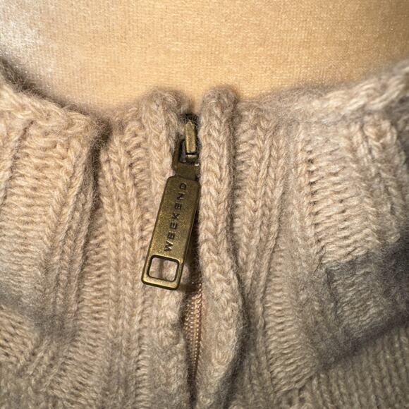 Weekend Max Mara Virgin Wool Cable Knit Zip Cardigan Size L - Picture 4 of 13